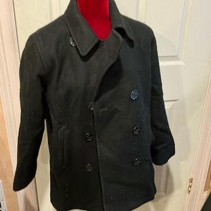 Mario, De Pinto made in USA wool  pea coat black size large